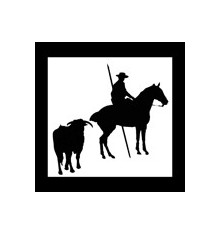 Pegatina silueta caballo y doma vaquera