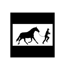 Pegatina silueta caballo y doma vaquera