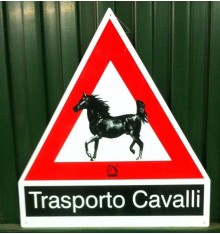 Cartel precaución Transporte de caballos