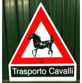 Cartel precaución Transporte de caballos