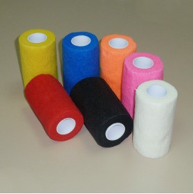 Self-adhesive colorful bandages for horses