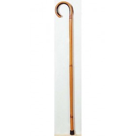 Rattan walking stick finished in rubber