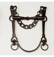 Bocado con embocadura articulada y barra curva 